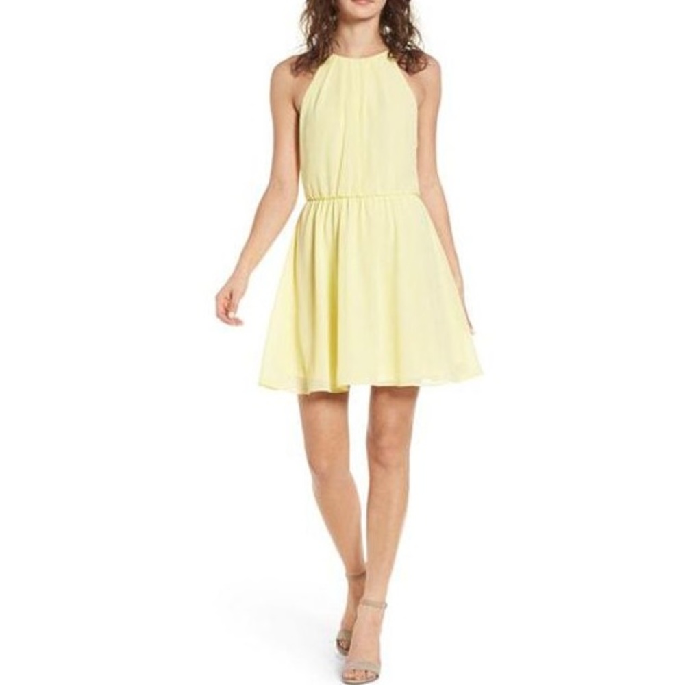 Lush – Blouson Chiffon Skater Dress